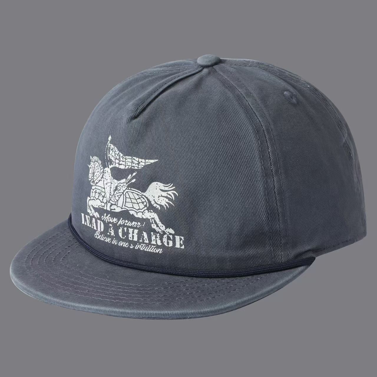 Printed Warhorse Flag With Lettered Band And Flat Brim Baseball Cap, Men's And Women's Versions, Suitable For Casual, Sports And Travel Wear. photo 6