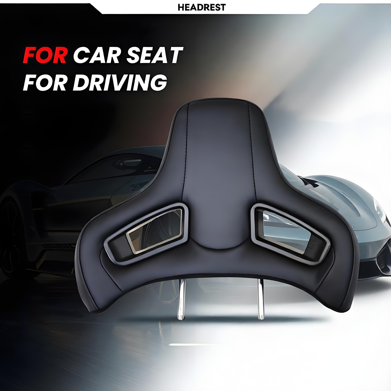 PU Leather Car Headrest Cushion Sports Seat Universal Ergonomic Design photo 1