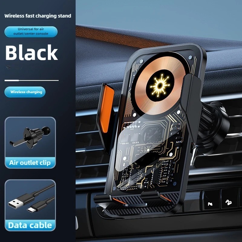 Universal Car Mount With Wireless Charging Function For Mobile Phones, Transparent Air Vent Mount For Vehicle Navigation And Smartphones photo 5