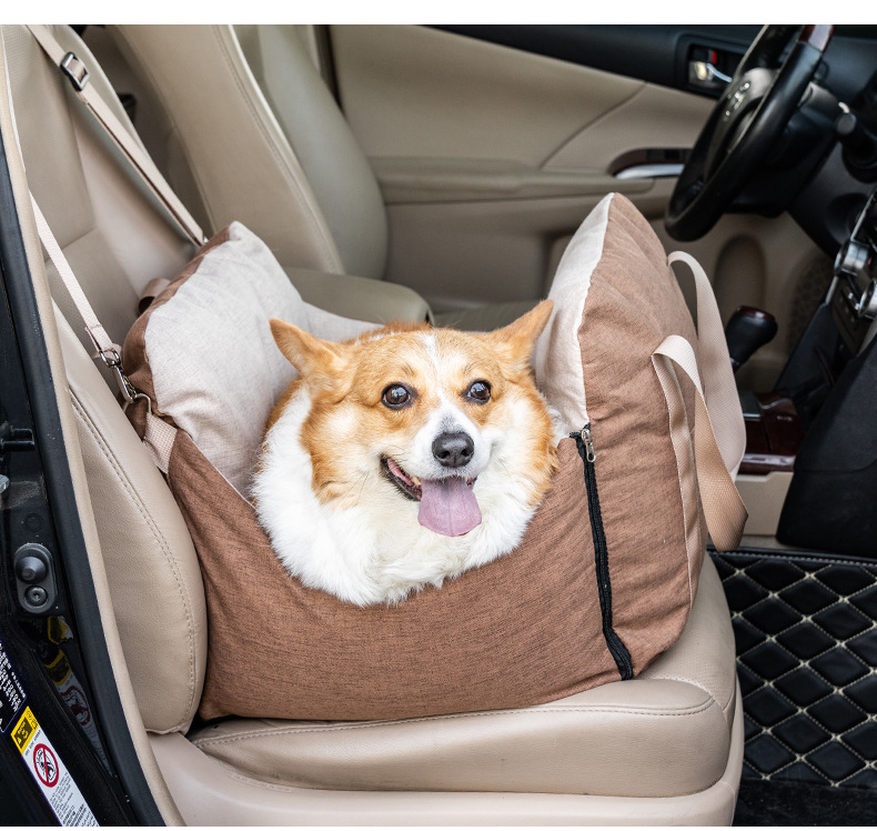 Dog Car Seat Portable Travel Pet Car Bed Safety Carrier Anti Escape Dog Booster Seat For Small Medium Dogs Cats Washable Soft Pet Car Seat With Storage Pocket & Safety Leash photo 5