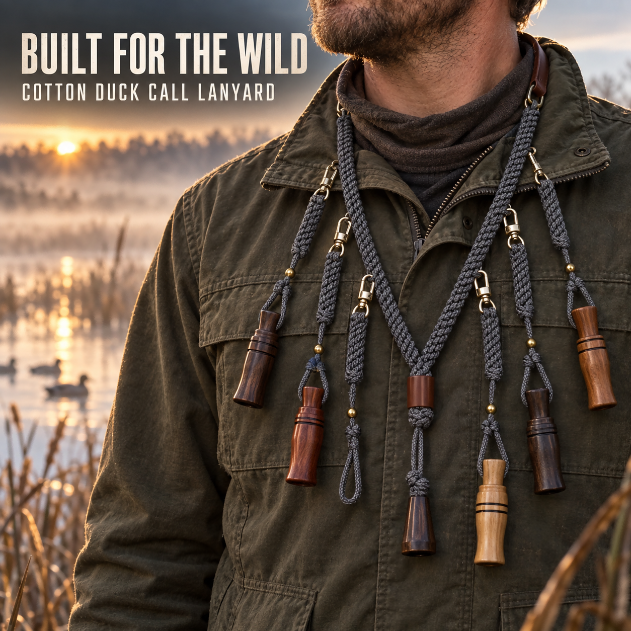 Camo Duck Call Lanyard Eco-Friendly Waterproof Durable Cotton Multi Loop Hunting Game Call Holder Duck Goose Waterfowl Hunting photo 4