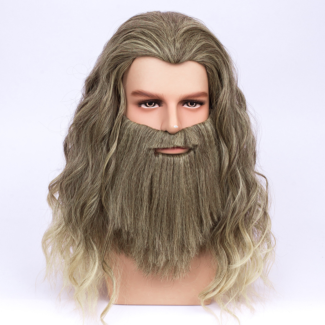 Halloween Cos High Quality Matte Temperature Silk Wig Beard photo 1