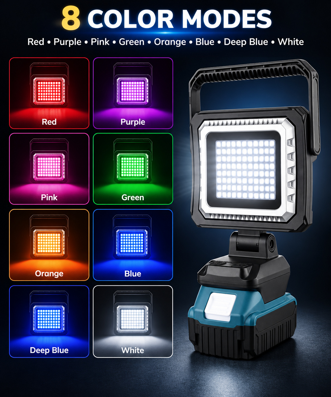 Rechargeable Type C 18650 W8128 8 Wholesale Supply 6500mAh Battery LED Flood Light 96 3 photo 5