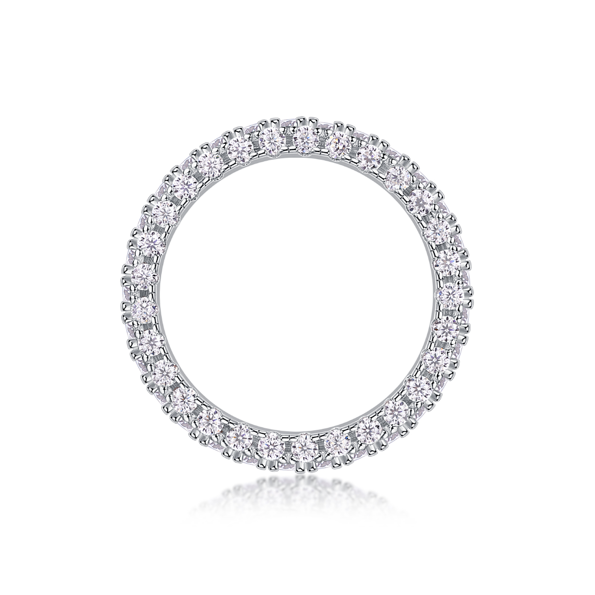 S925 Silver 2.2g Platinum Plated Moissanite Ring, 3.4mm 87pcs D VVS1 Pave Band, GRA Certified US 5-9 photo 7