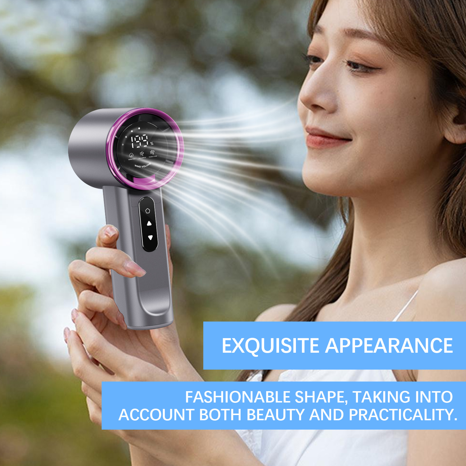 High-speed Handheld Fan Purple photo 4