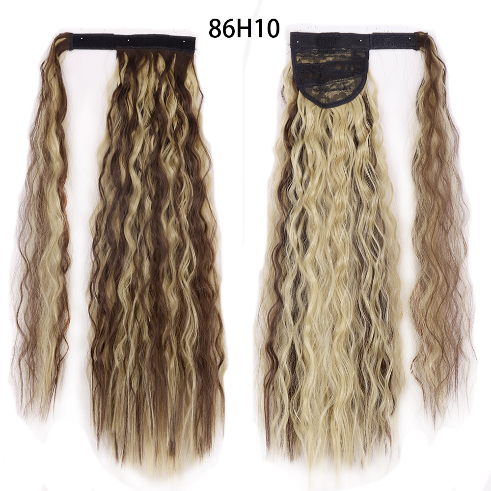 Ponytail Wig Water Wave Velcro Banding Chemical Fiber High Temperature Silk photo 5
