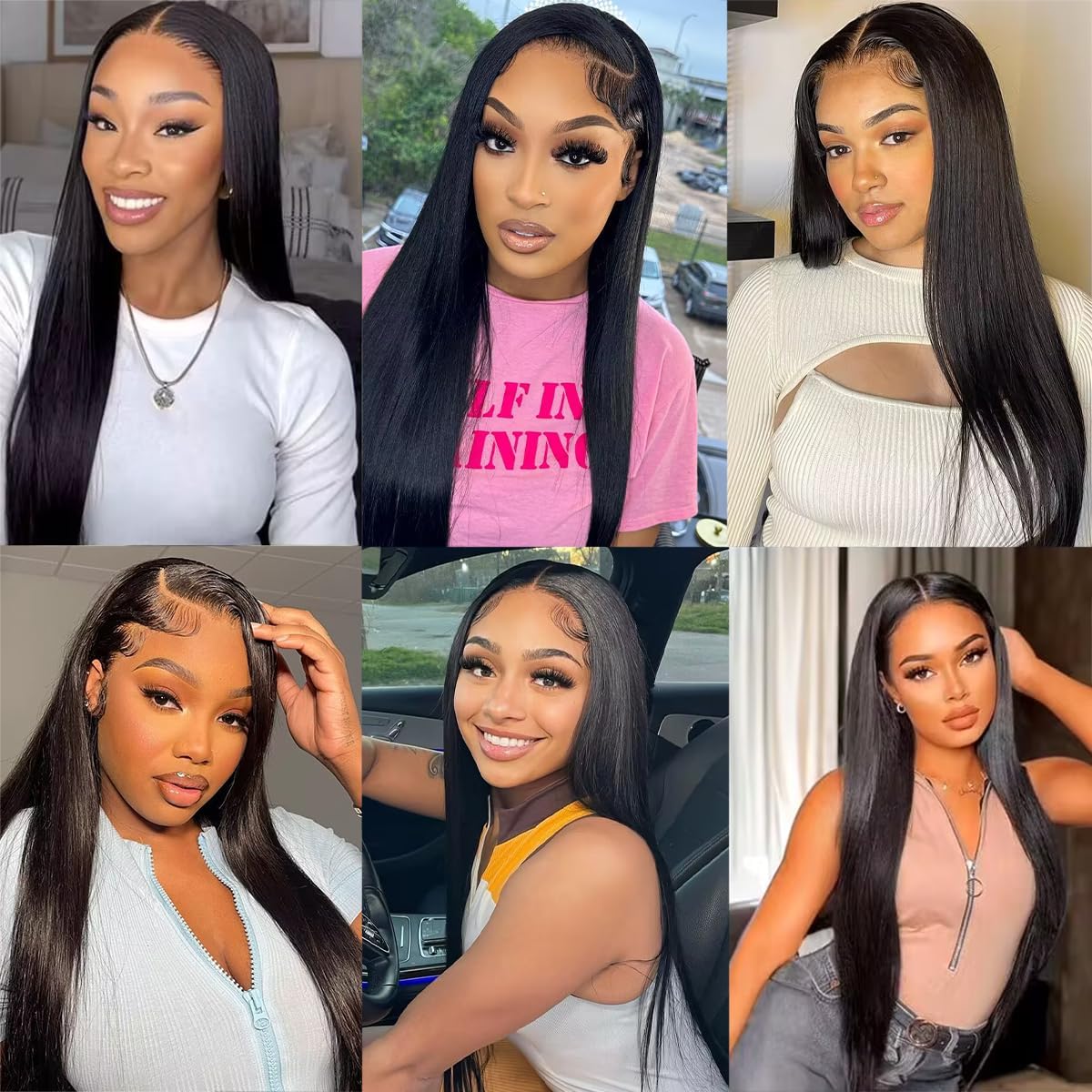 4x6 Pre-cut Lace Human Hair Wig Straight Texture, Natural Color, Density photo 2