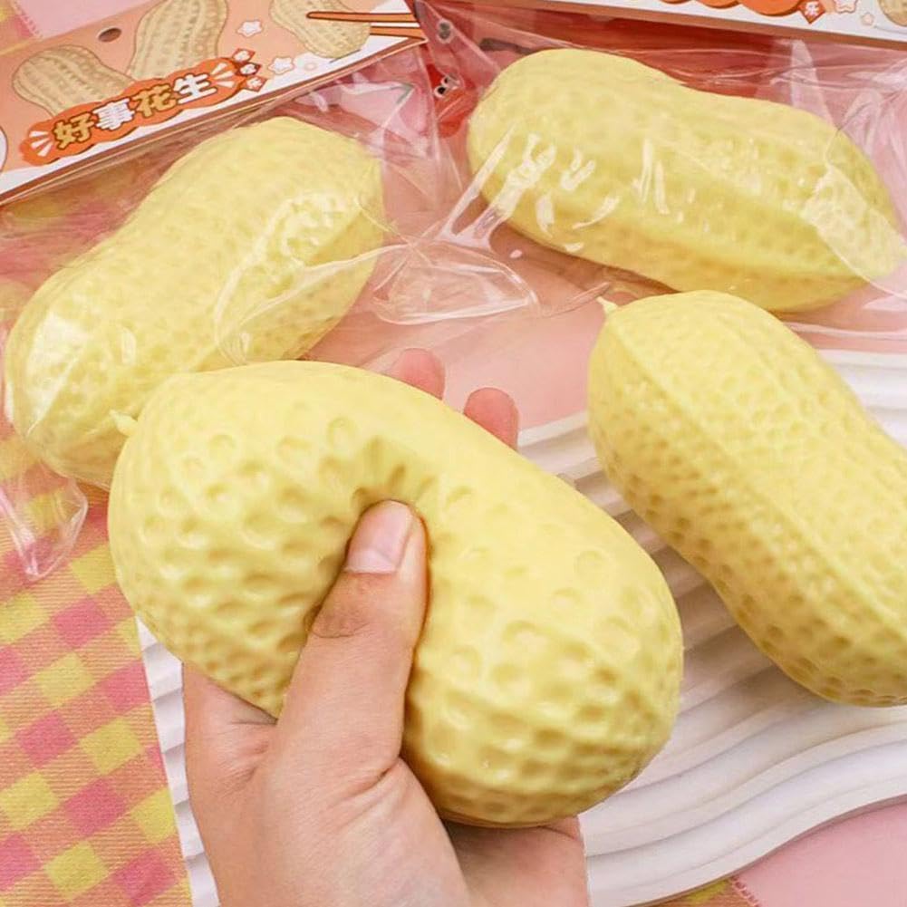 1pc Peanut , Zero Bounce Back Sensory Squeeze, Soft Squishy Stress Relief, Shapeable Sensory Fidget Cute Peanut Desk Birthday Gift For Adults photo 6