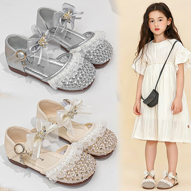 2026 Summer New Girls Woven Closed-Toe Sandals, Soft Sole Anti-Collision Lightweight Princess Performance Sandals For Kids photo 1