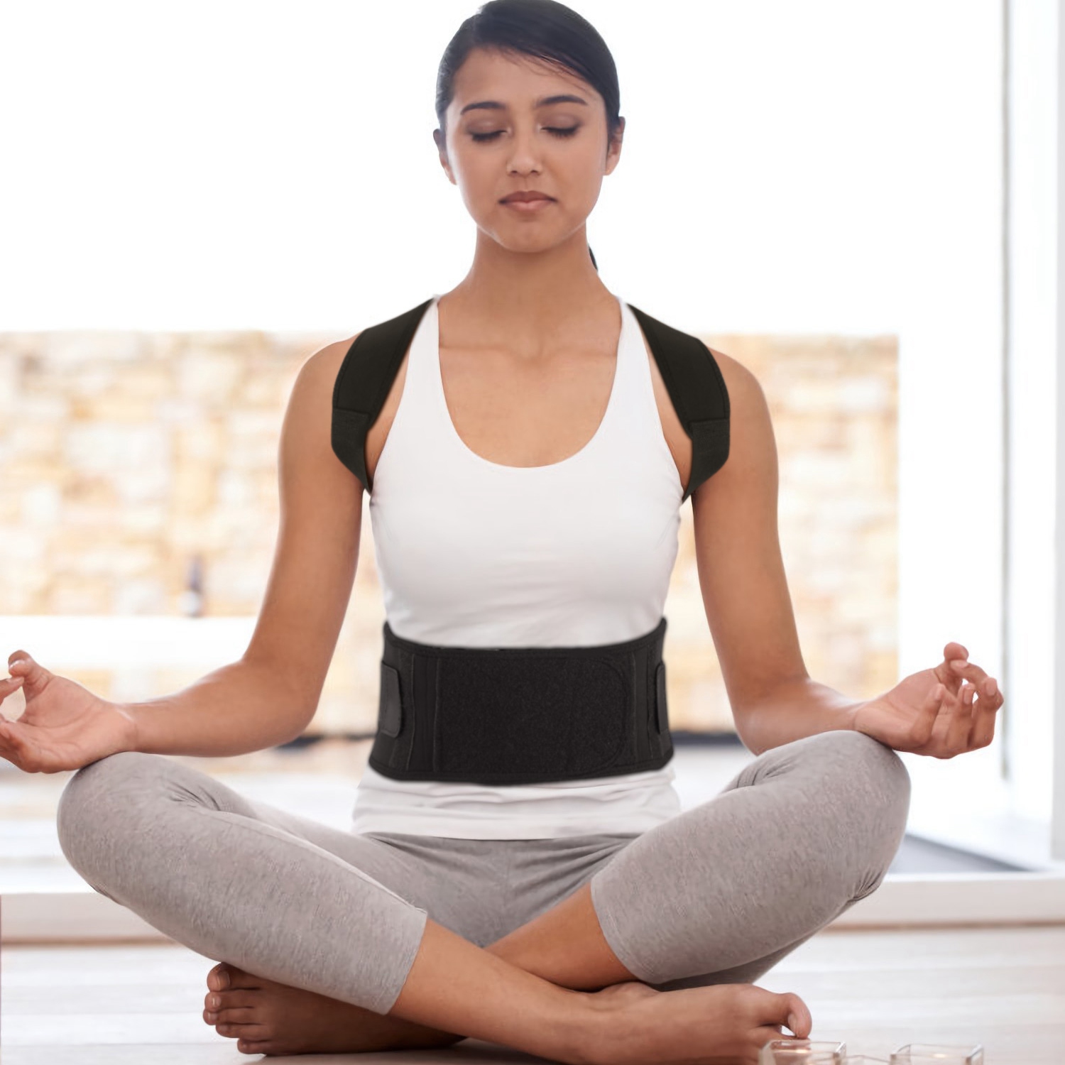 Unisex Posture Corrector Support Magnetic Lumbar Back Posture Support Belt Adjustable Upper Back Braces Clavicle Shoulder Brace Belt Pain Relief Therapy photo 2
