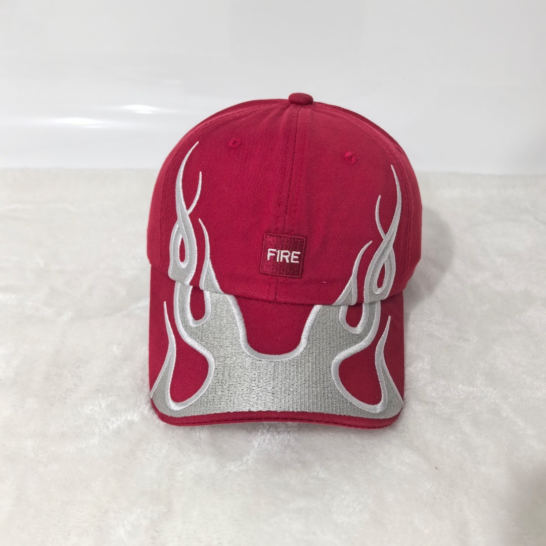 American Retro Hip-hop Style Multi-color Flame Baseball Cap, Simple And Fashionable Patch Letter Baseball Cap, Street Versatile Casual Hat photo 6
