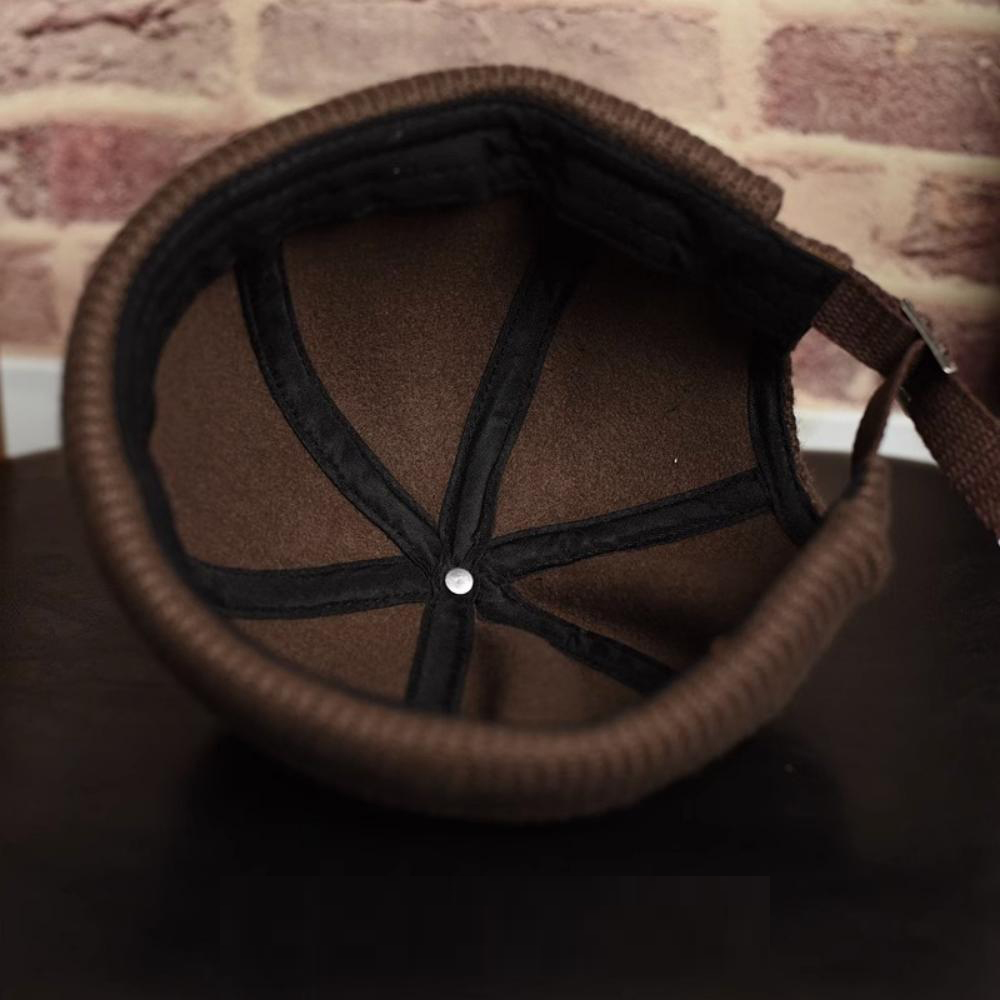 Japanese-style Vintage Boater Hat In Solid Color, For Hip-hop Wear In Autumn And Winter, Without A Brim, Suitable For A Gentleman's Look photo 2