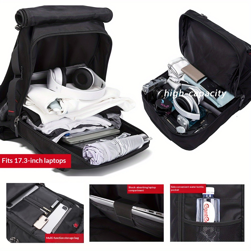 Large Capacity Men's Business Leisure Travel Bag, Multifunctional And Wear-resistant Outdoor Hiking Bag, Business Travel Backpack - Black photo 8