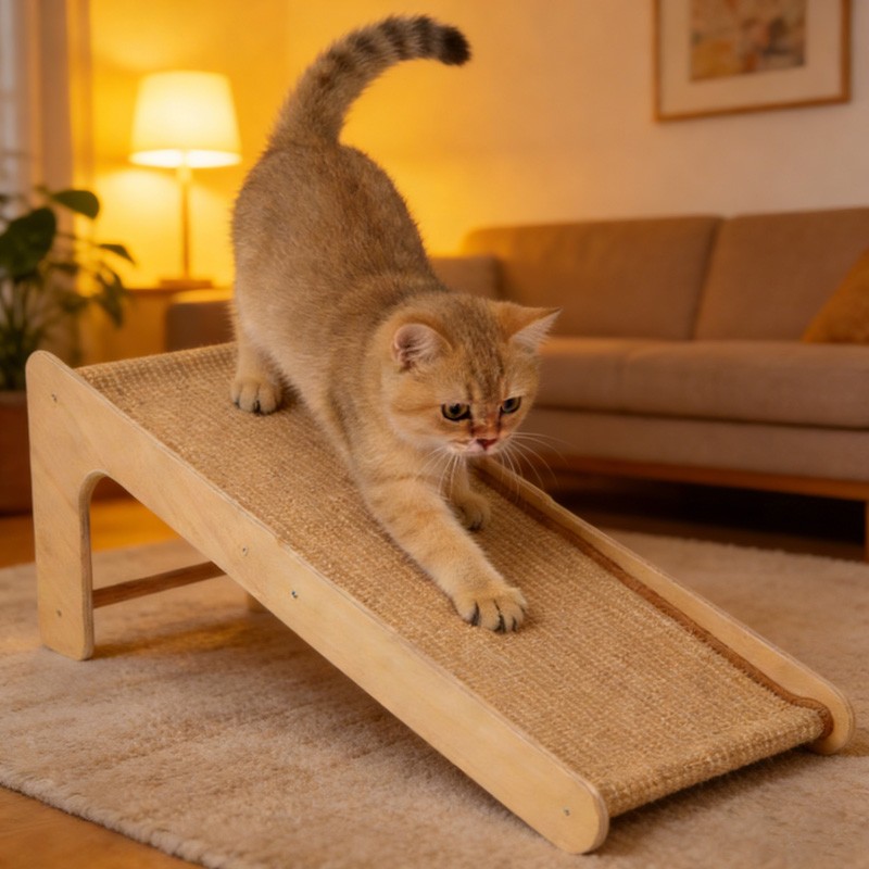 Dual-Use Sisal Cat Scratcher Large Cat Scratcher L Shape Scratch Pad For Cats Q photo 1