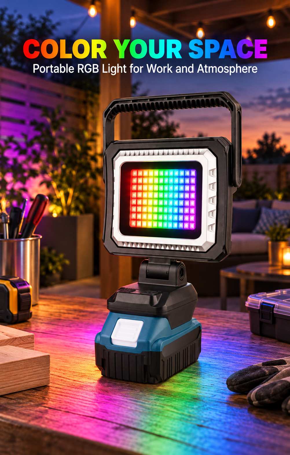 Rechargeable Type C 18650 W8128 8 Wholesale Supply 6500mAh Battery LED Flood Light 96 3 photo 8