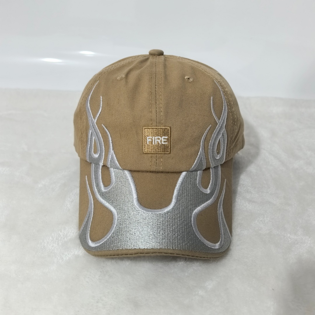 American Retro Hip-hop Style Multi-color Flame Baseball Cap, Simple And Fashionable Patch Letter Baseball Cap, Street Versatile Casual Hat photo 4