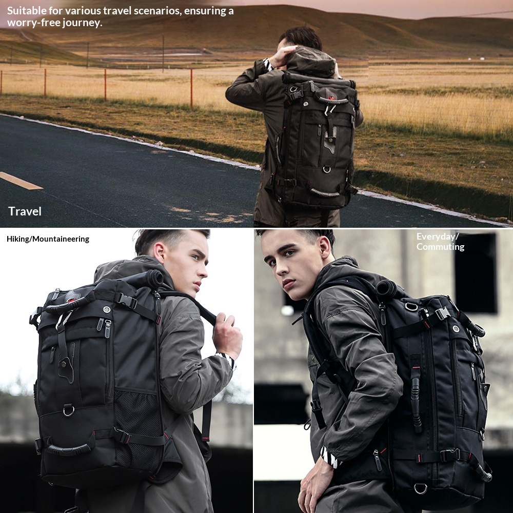 Large Capacity Men's Business Leisure Travel Bag, Multifunctional And Wear-resistant Outdoor Hiking Bag, Business Travel Backpack - Black photo 4
