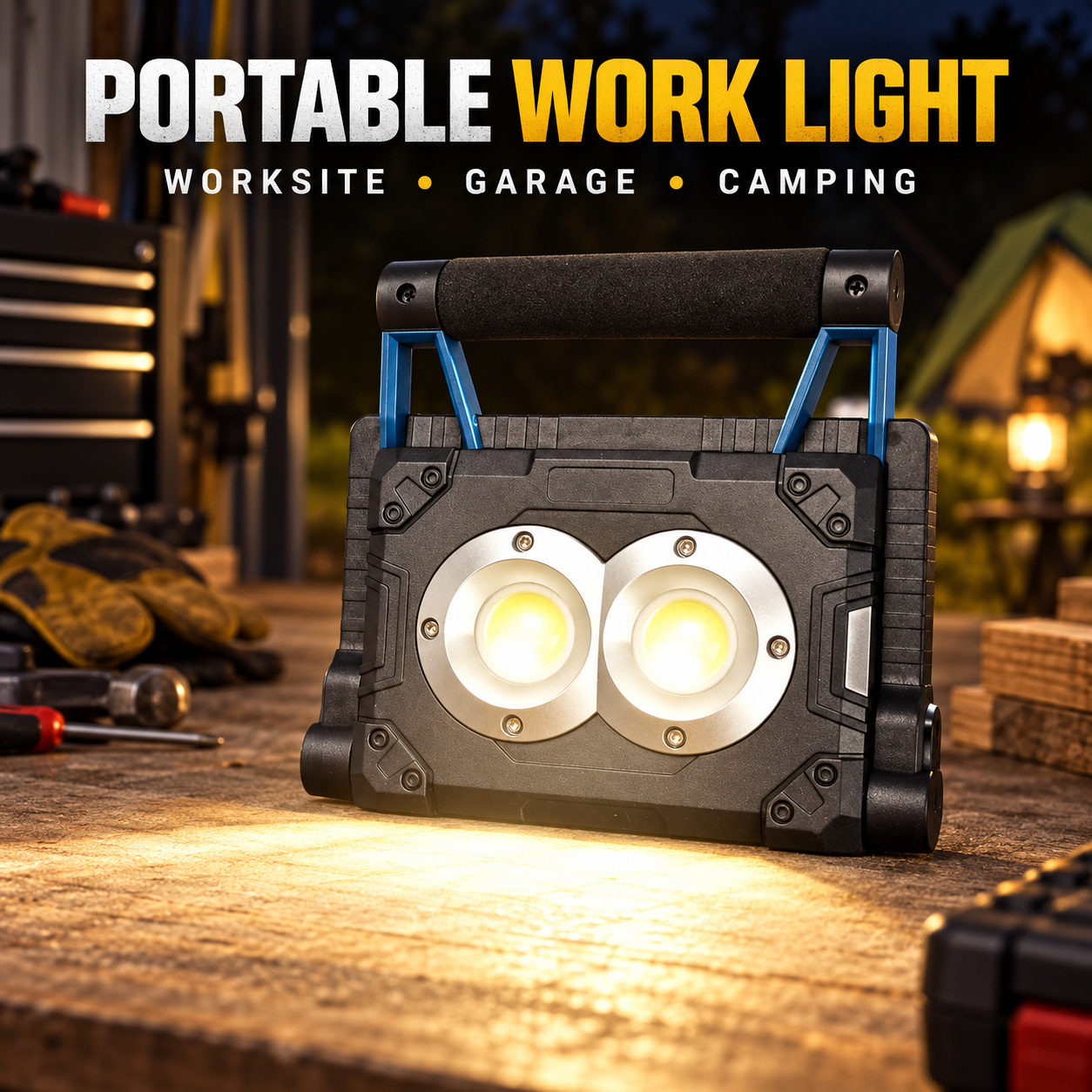 Solar Powered Rechargeable Magnetic Battery Display LED Flood Light W875 3 30W Work Lamp COB photo 7
