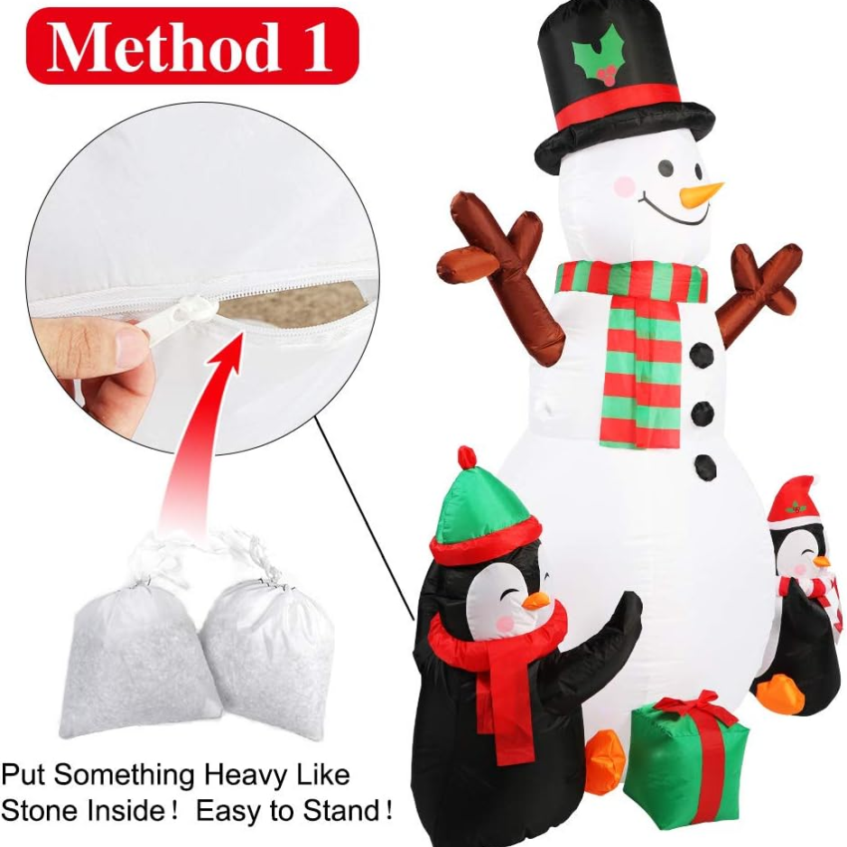Christmas Inflatables Outdoor Christmas Decorations For Yard 6FT Snowman photo 2
