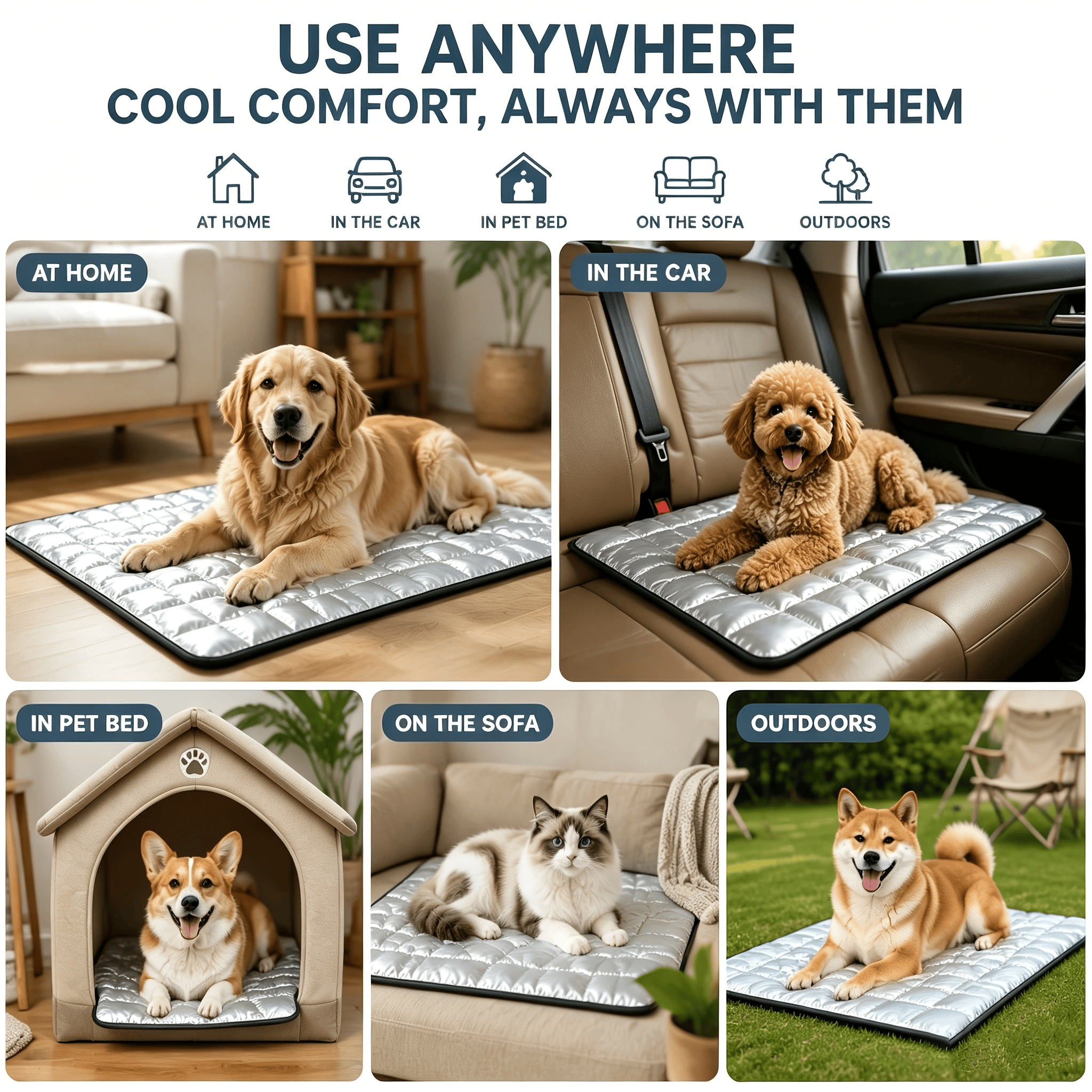 A Must-Have When Going Out.Multi-use Pet Pad, Waterproof, Machine Washable & Dirt Repellent For Dogs & Cats, Works For Various Scenarios photo 4