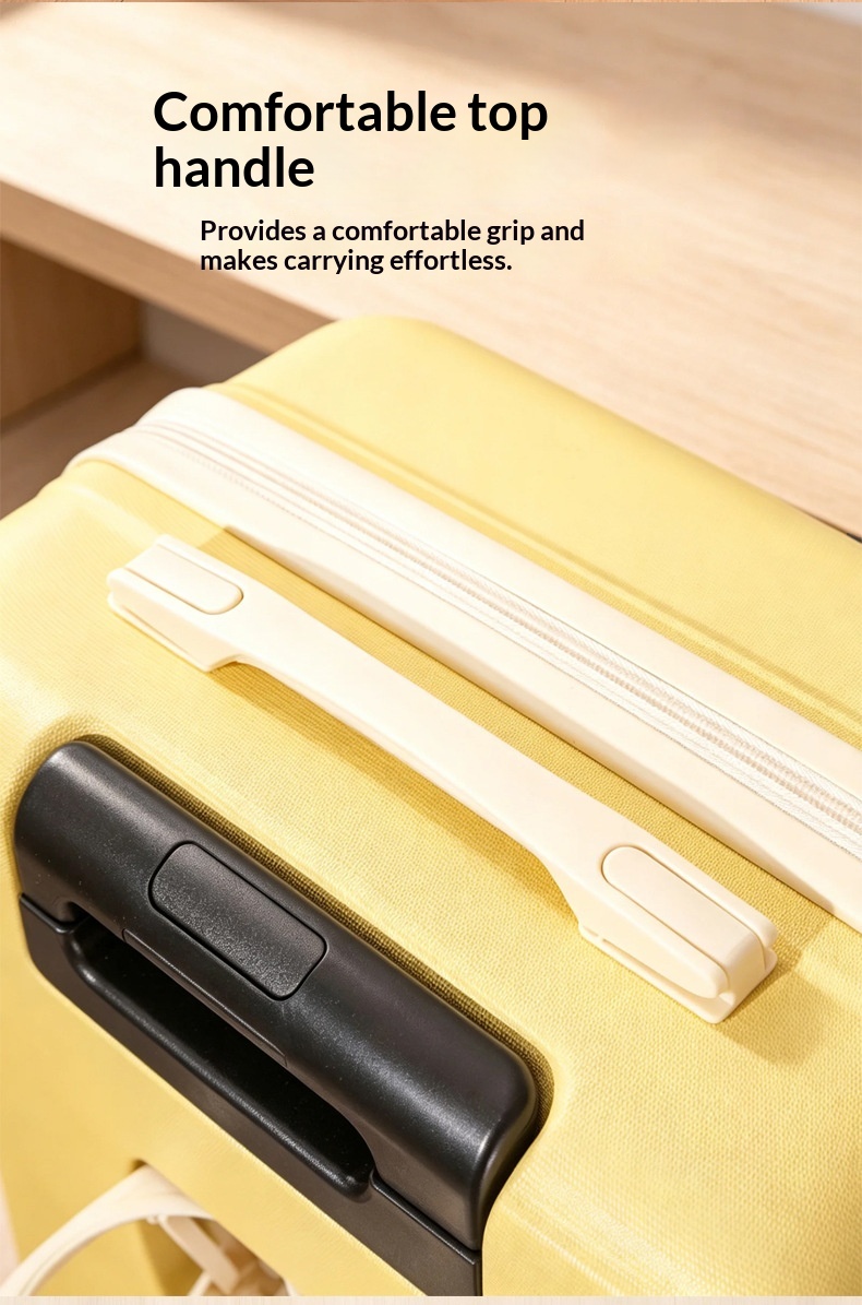 2026 New Luggage Trolley Case Student 20 Inch Lightweight Boarding Large Capacity Password Travel Leather Box Male - DY5209 Milk White photo 6