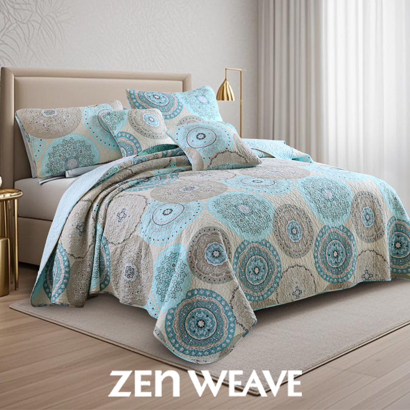 3Piece Boho Mandala Quilted Bedspread Set  Design  Cotton Filled Quilting Technology Reversible Coverlet Skin-Friendly Soft Breathable Non-Slip Anti-Wrinkle No Static Electricity All-Season Queen King photo 1