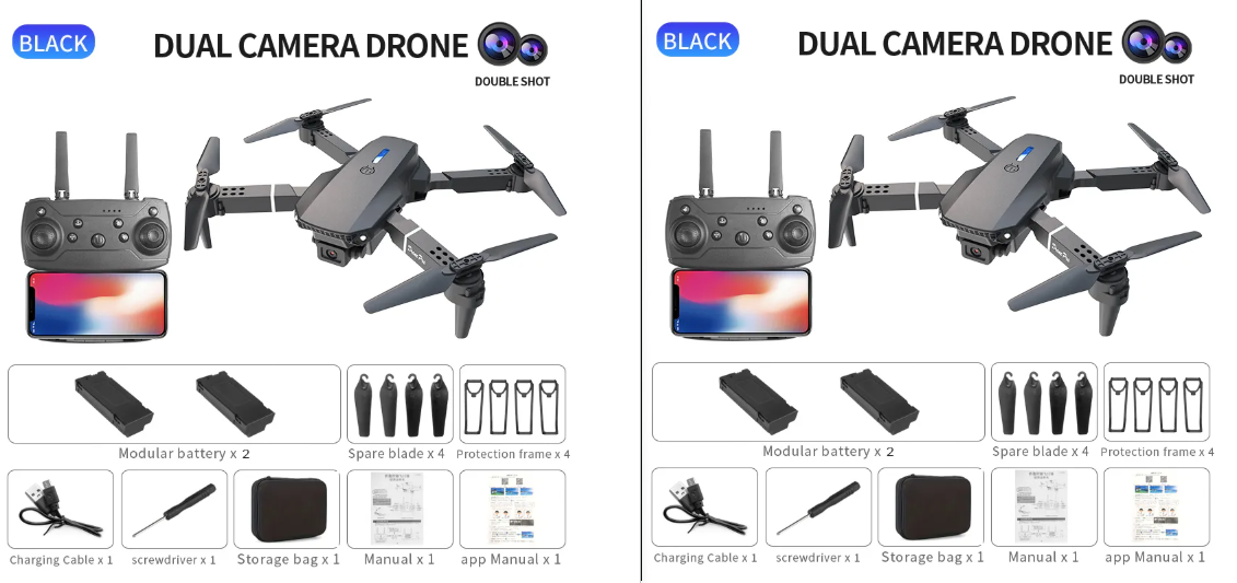 E88Pro Dual Camera Dual Electric Drone photo 3