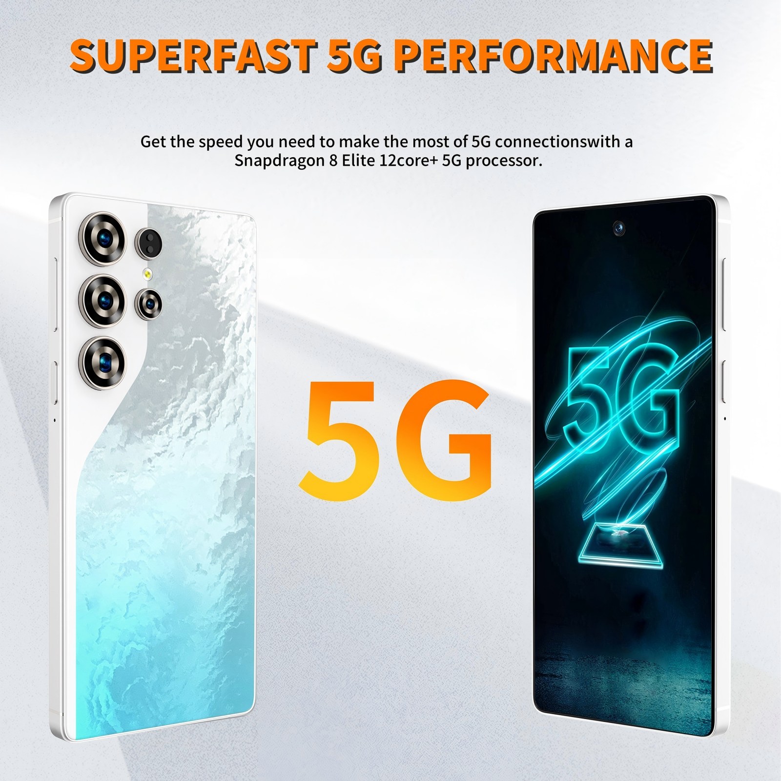 C26 Ultra 5G Unlocked Smartphone, 8GB RAM 256GB Storage Android 15 Cell Phone, 6.9inch FHD Display, 8000mAh Long Battery, Dual SIM, Face & Fingerprint Unlock, GPS, Built-in Stylus photo 7