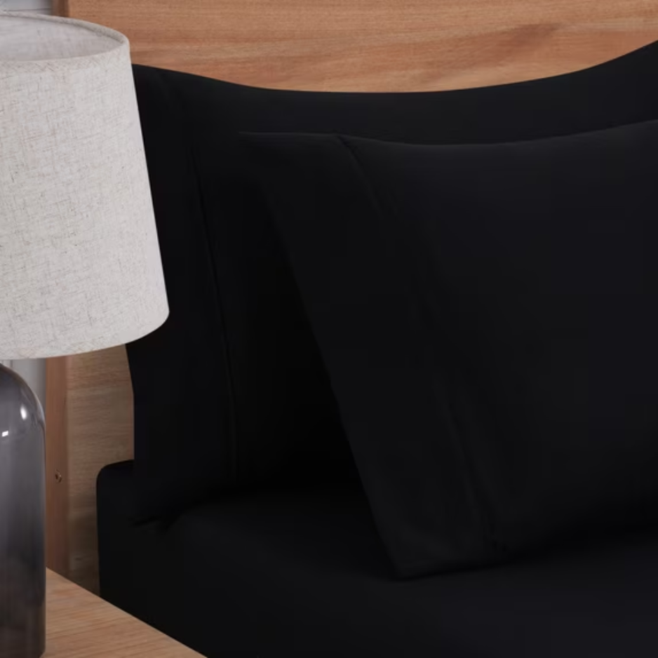 2PCS Super Soft Brushed Microfiber Pillowcases, Rich Black Standard Queen Size, Cozy Bedding Covers photo 4