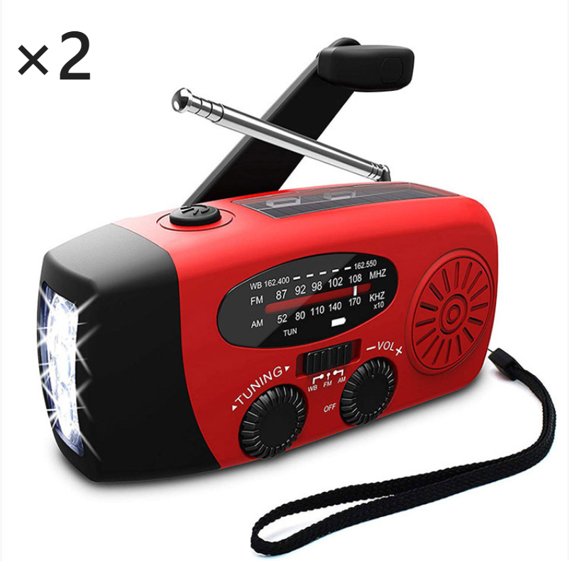 Red Solar Radio 2000mAh Plastic Full Band Radio With USB Port & Built-in Speaker photo 2