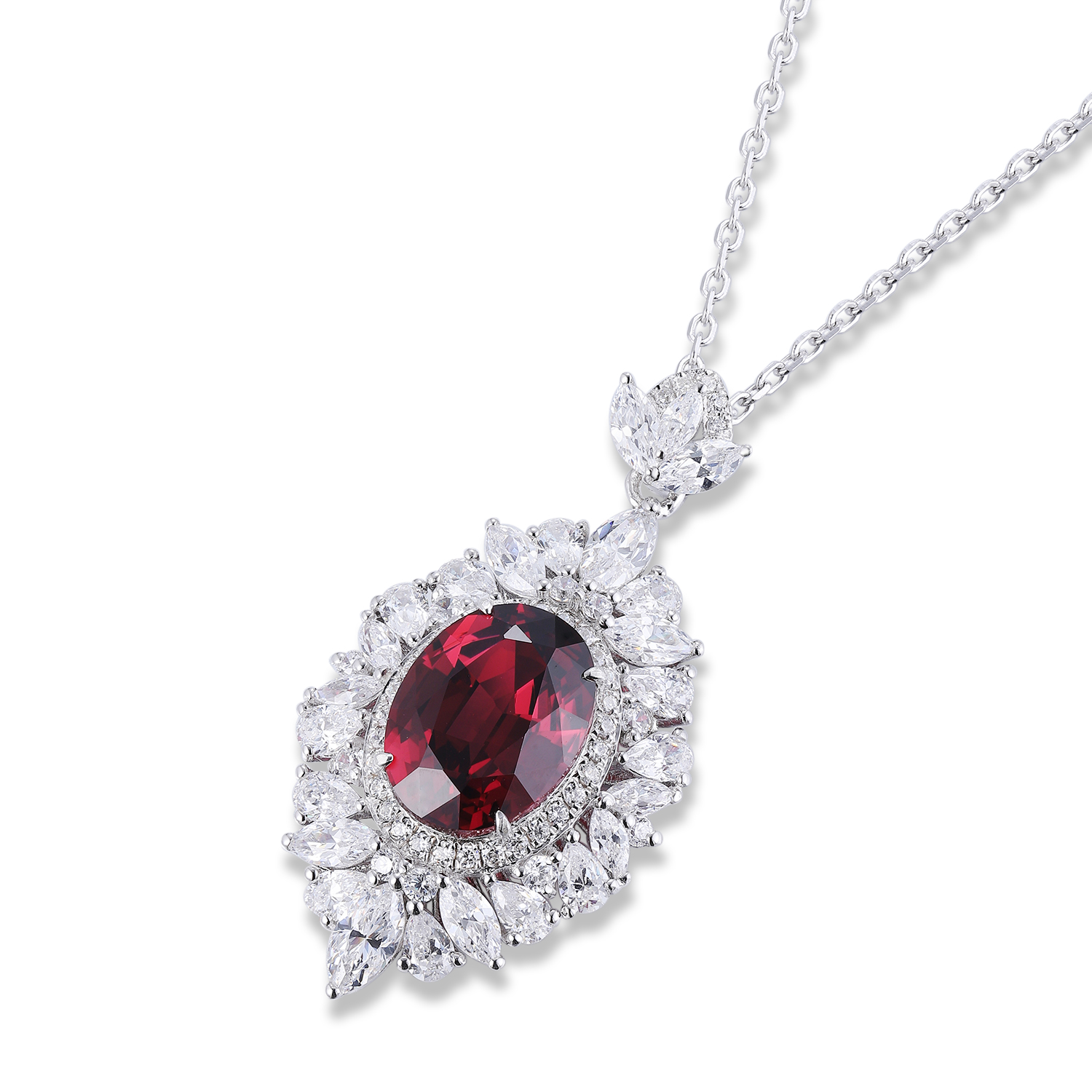 S925 Silver 4.3g Lab-Created Gemstone Necklace, 7.5x10mm Multi-Color, 40&5cm photo 2