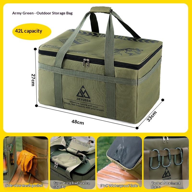 Outdoor Camping Gear Storage Bag, Cooking Utensils, Tableware, Miscellaneous Items Bag, Portable Tools And Accessories, Gas Canister, Cassette Stove, Camping photo 7