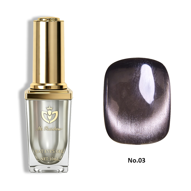 Ms. Rainbow Starry Series Glass Bead Cat Eye Nail Gel Polish, Temperament Silvery Gray Magnetic LED Gel, Long-Lasting Soak-Off Shimmer Nail Varnish 10Ml, Nail Salon Manicure photo 7