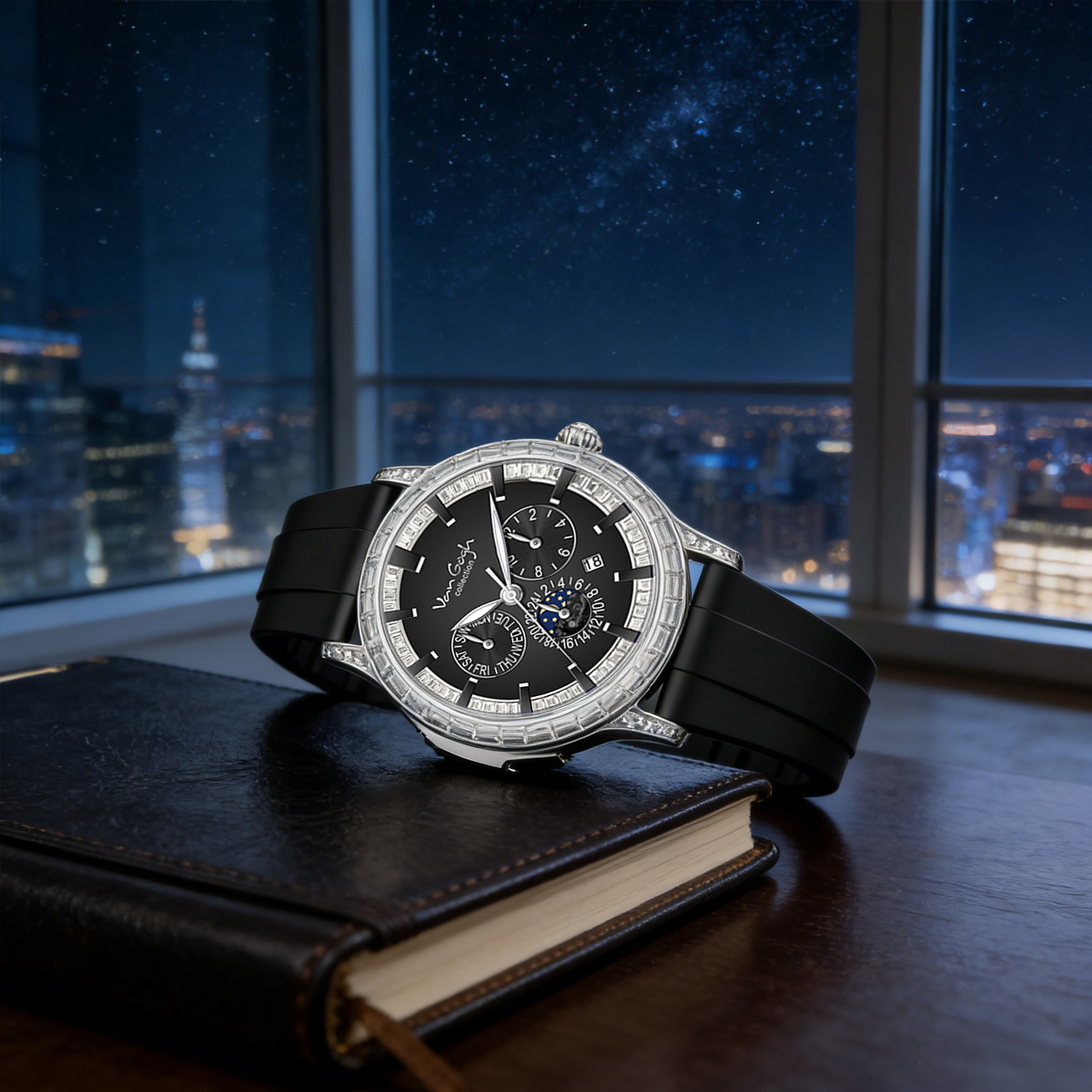 VAN GOGH High Appearance Light Luxury Men's Luminous Blue Mechanical Watch Bohui Series photo 5