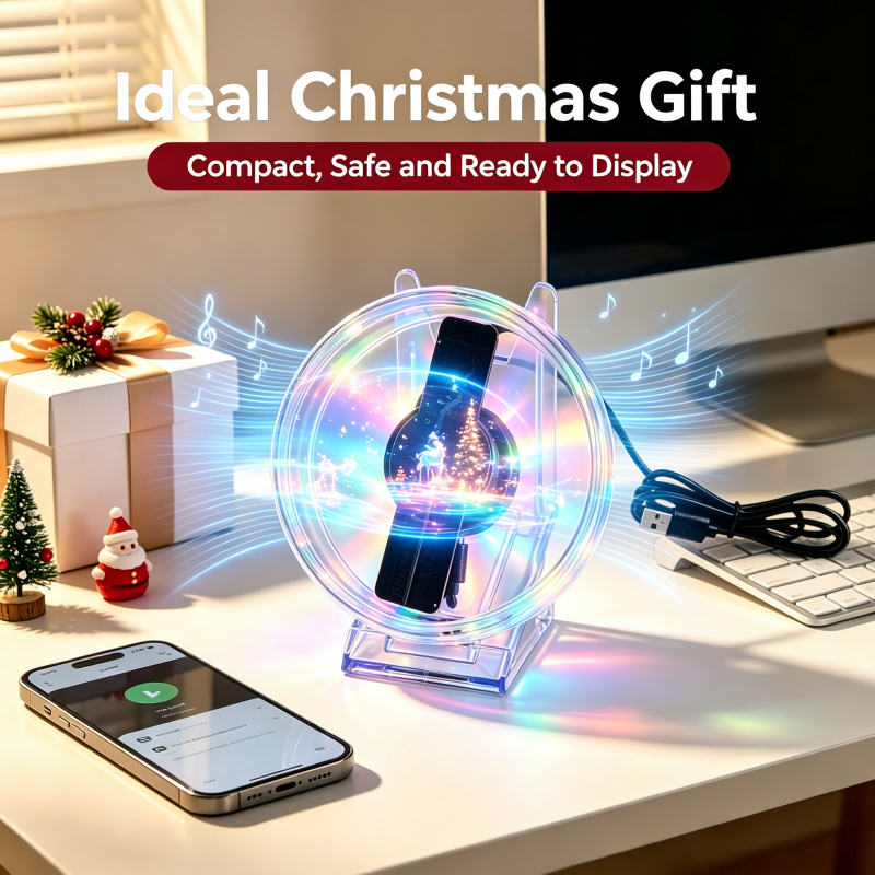 Wiilala Disesktop 3D Holographic Fan, 4.72 Inch 3D Holographic Fan With WiFi Projector, Built-in Video - HD  LED Holographic Display Screen, Suitable For Shops, Gifts  Built Built-in Speaker Bluetooth photo 5