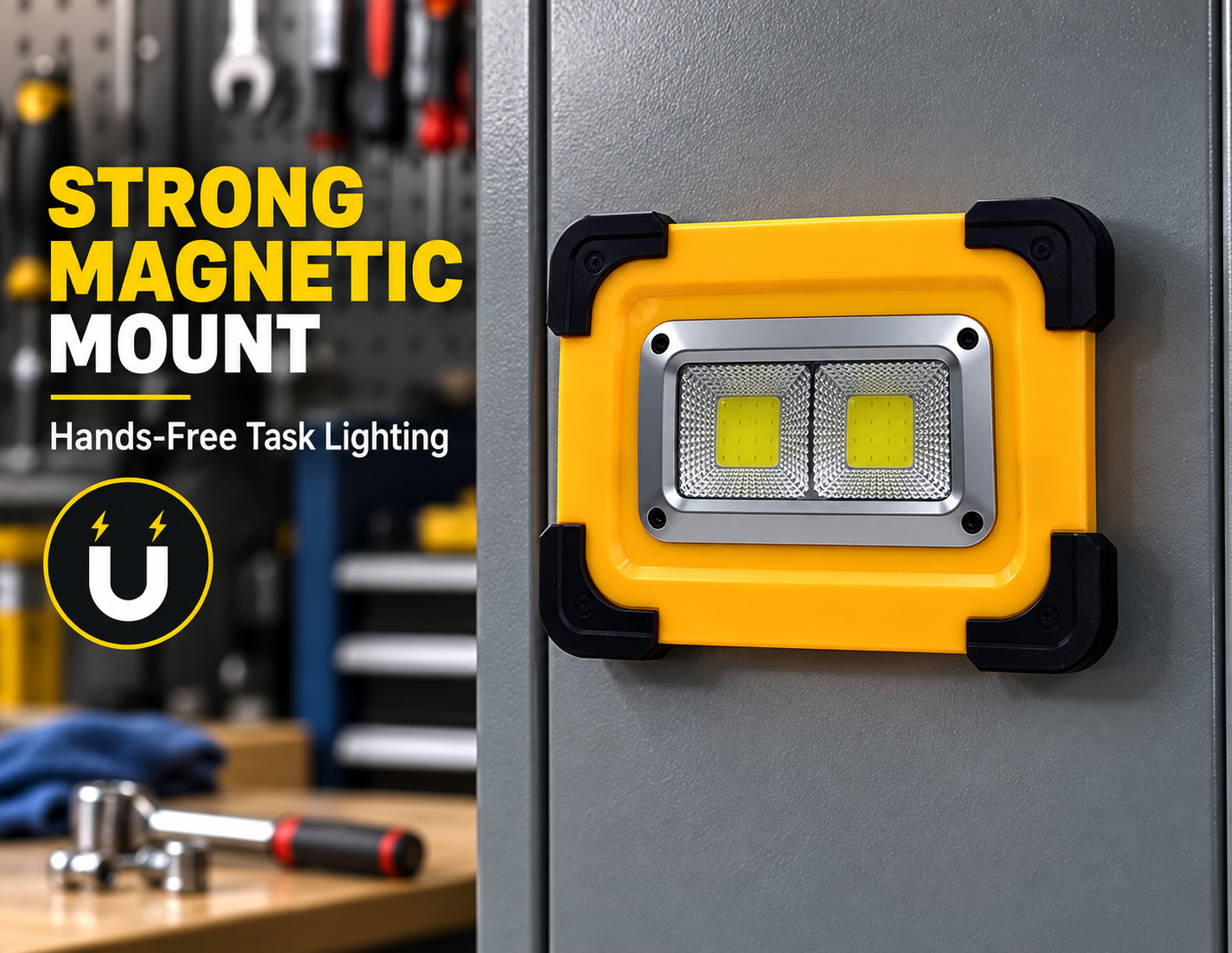 Solar Powered Rechargeable Magnetic COB LED Flood Light W854 6600mAh Battery 5 Hour Runtime Portable photo 6