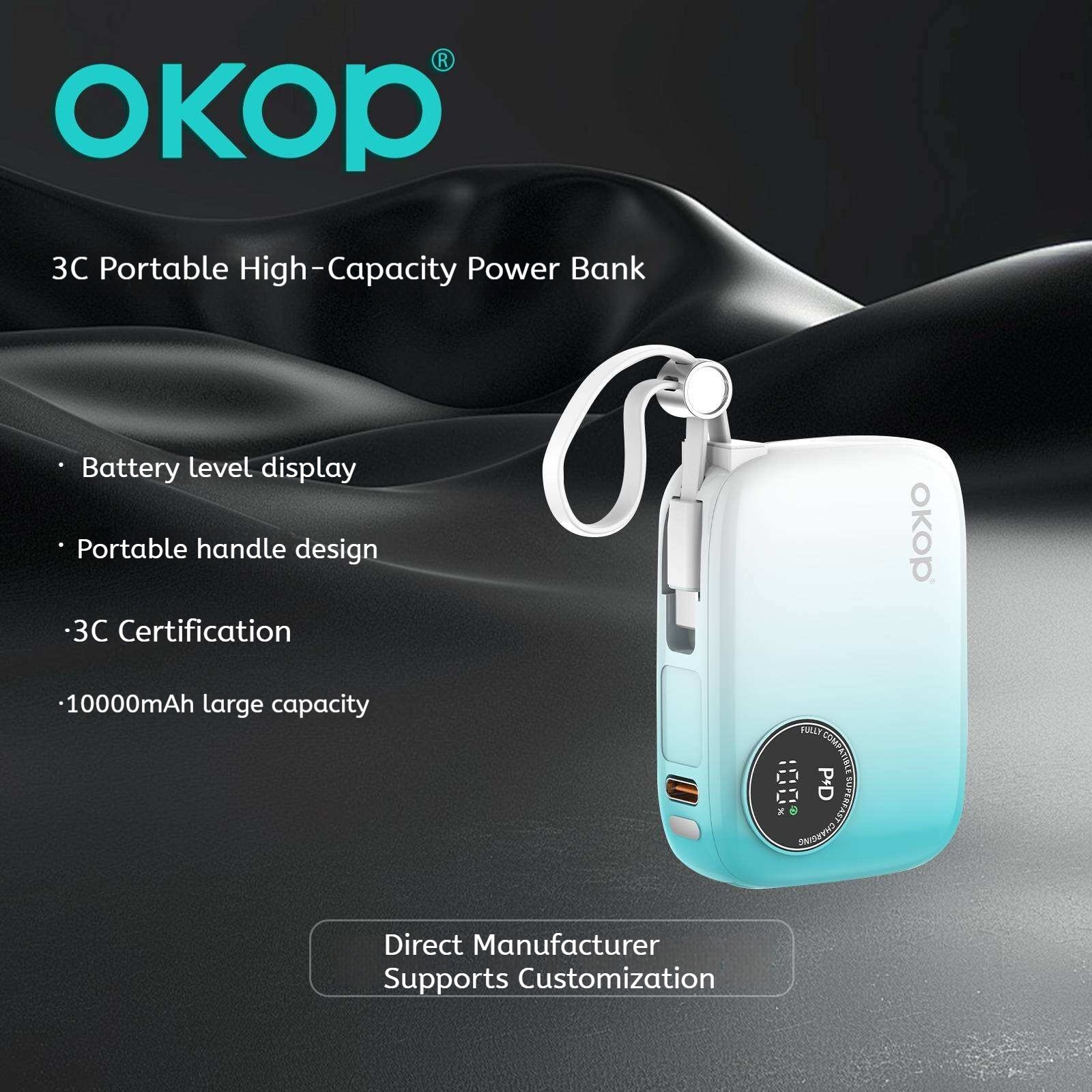 KP-718 Best-selling 10,000mAh Power Bank With Digital Display And Fast Charging High Capacity Portable Design In Stock photo 5