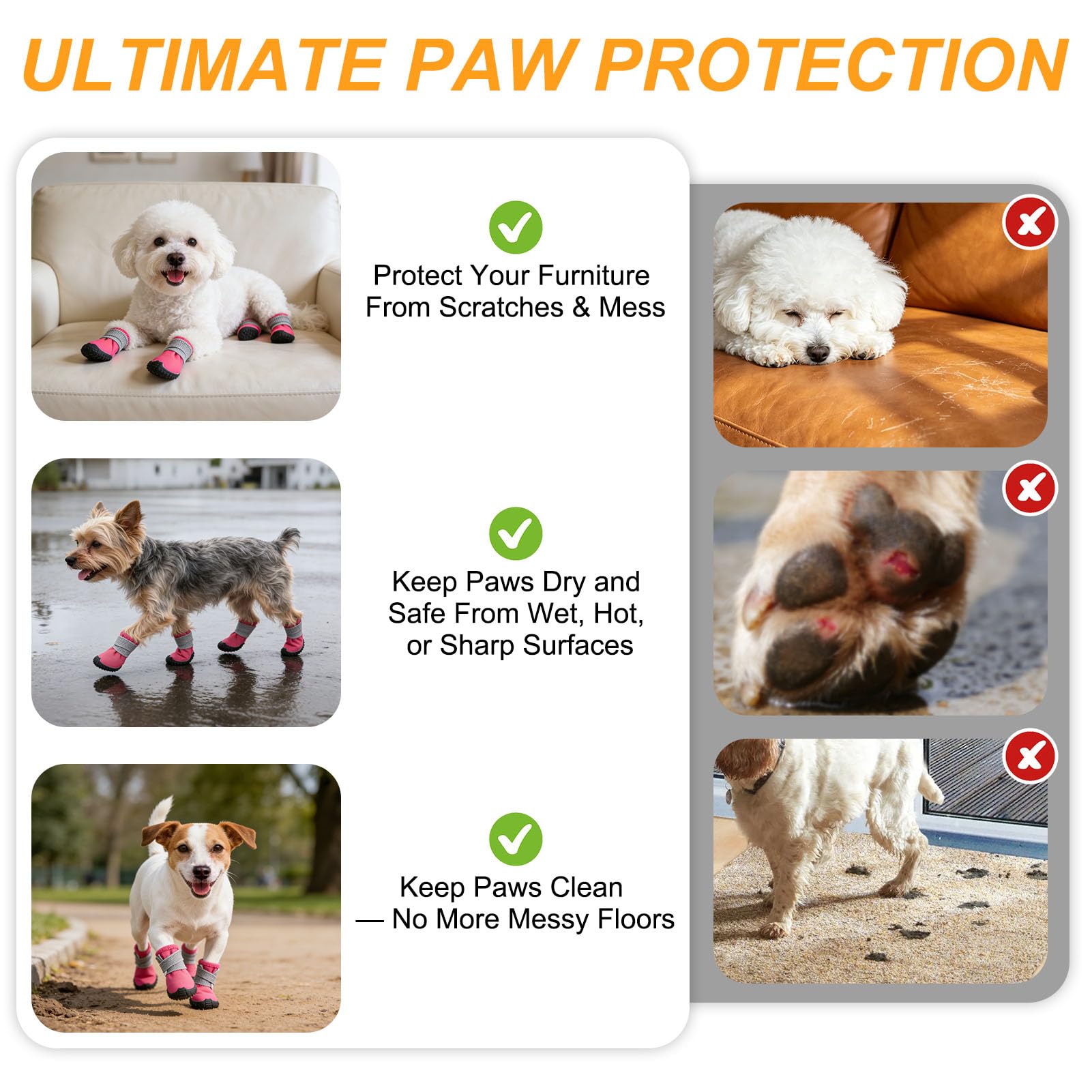 Dog Shoes Small Size Dogs,Breathable Summer Dog Booties & Paw Protectors For Hot Pavement,Anti-Slip Sole Puppy Dog Boots For Hardwood Floors, Outdoor Walking Running,Maltese Yorkie Chihuahua photo 6
