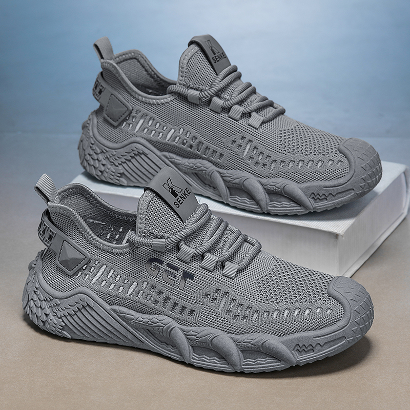 2026 New Summer Breathable Fly Knit Mesh Shoes For Men, Hollow Out Running Sneakers, Soft Sole Casual Men's Footwear photo 5