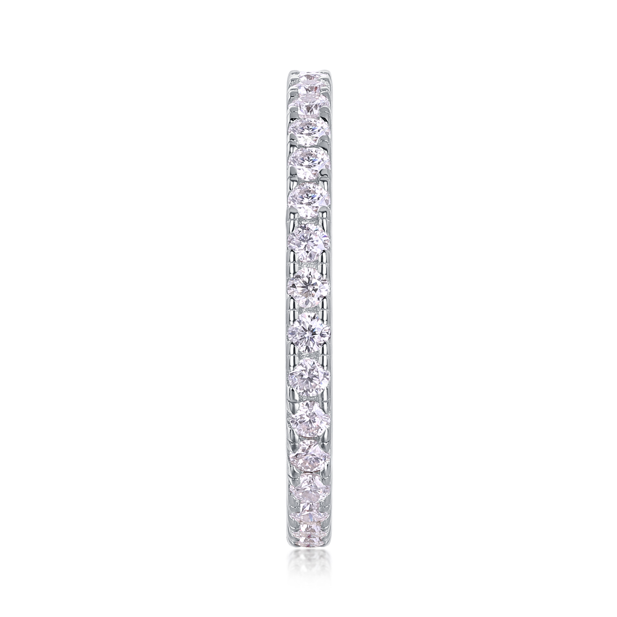 S925 Silver 3.0g Platinum Plated Moissanite Eternity Ring, 2.3mm 30pcs D VVS1 Full Band, GRA Certified US 5-9 photo 2