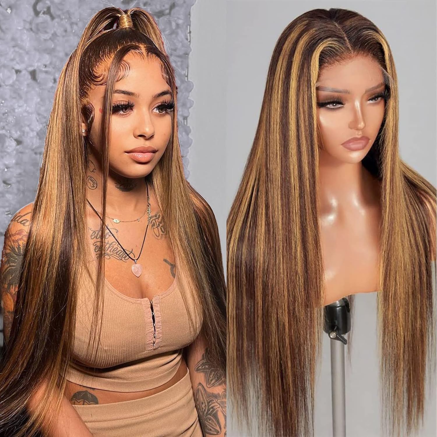 4x4 Lace Straight Human Hair Wig Density photo 5