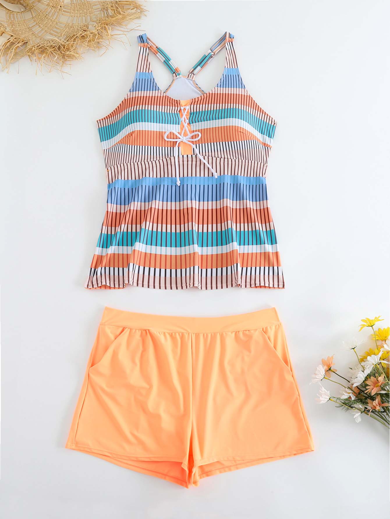 2026 New Solid Color Sexy Circular Cutout Split Set Swimsuit Straps Over-the-Shoulder Halter Two-Piece Bikini Set photo 6