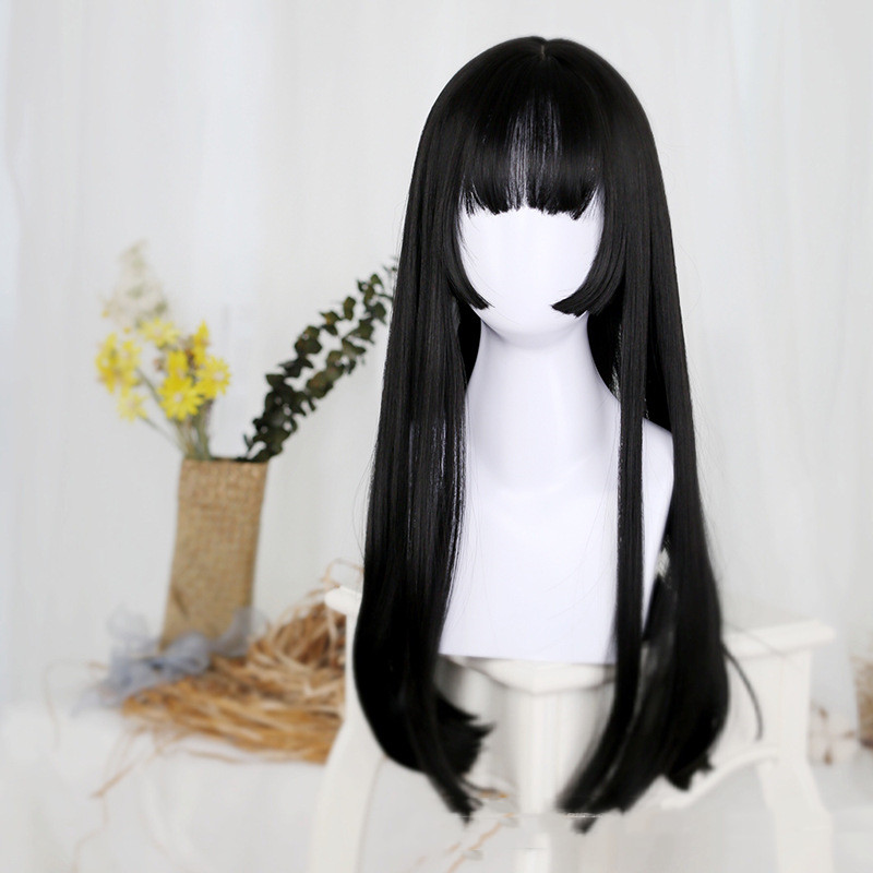 Wig Women's Black Long Straight Net Red Lolita photo 1