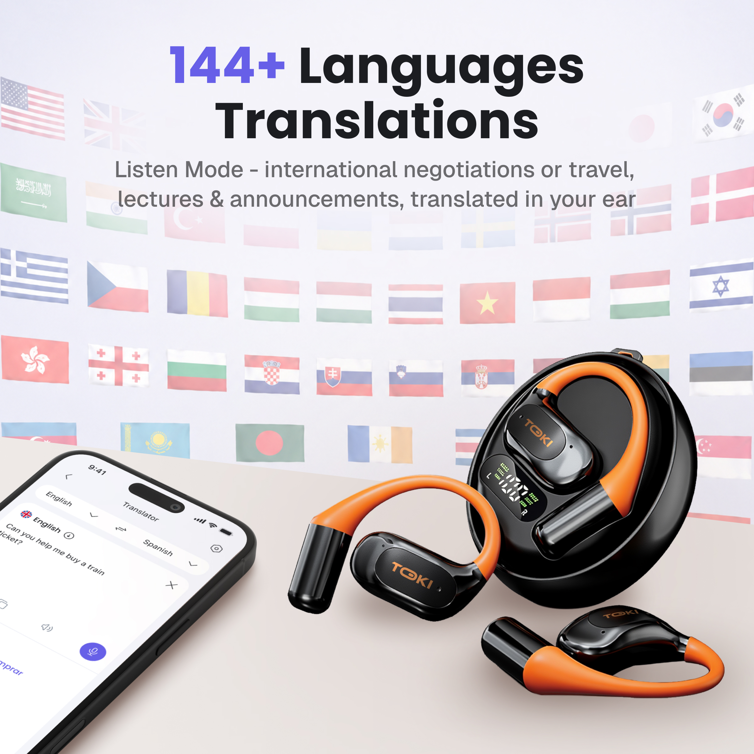 Toki Air-3 Open-Ear AI Translation Earbuds photo 5