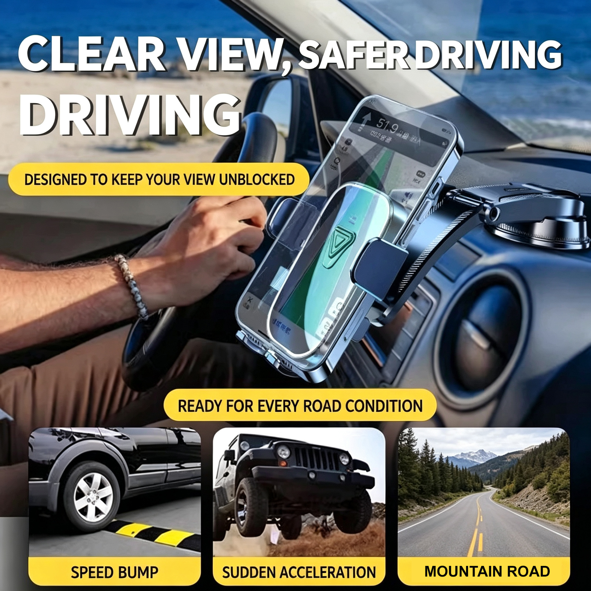 Dashboard Suction Cup Car Phone Mount 360 Rotation Cell Phone Holder Windshield Car Navigation Stand For All Smartphones photo 4