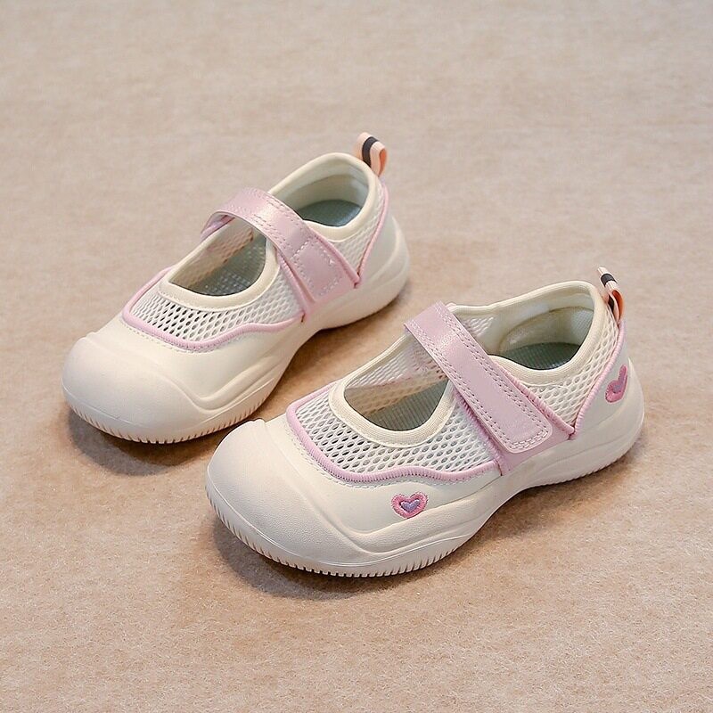 2026 Spring & Summer New Girls Single Mesh Breathable Sandals, Korean Style Toddler Canvas Shoes Versatile Casual Sneakers photo 2