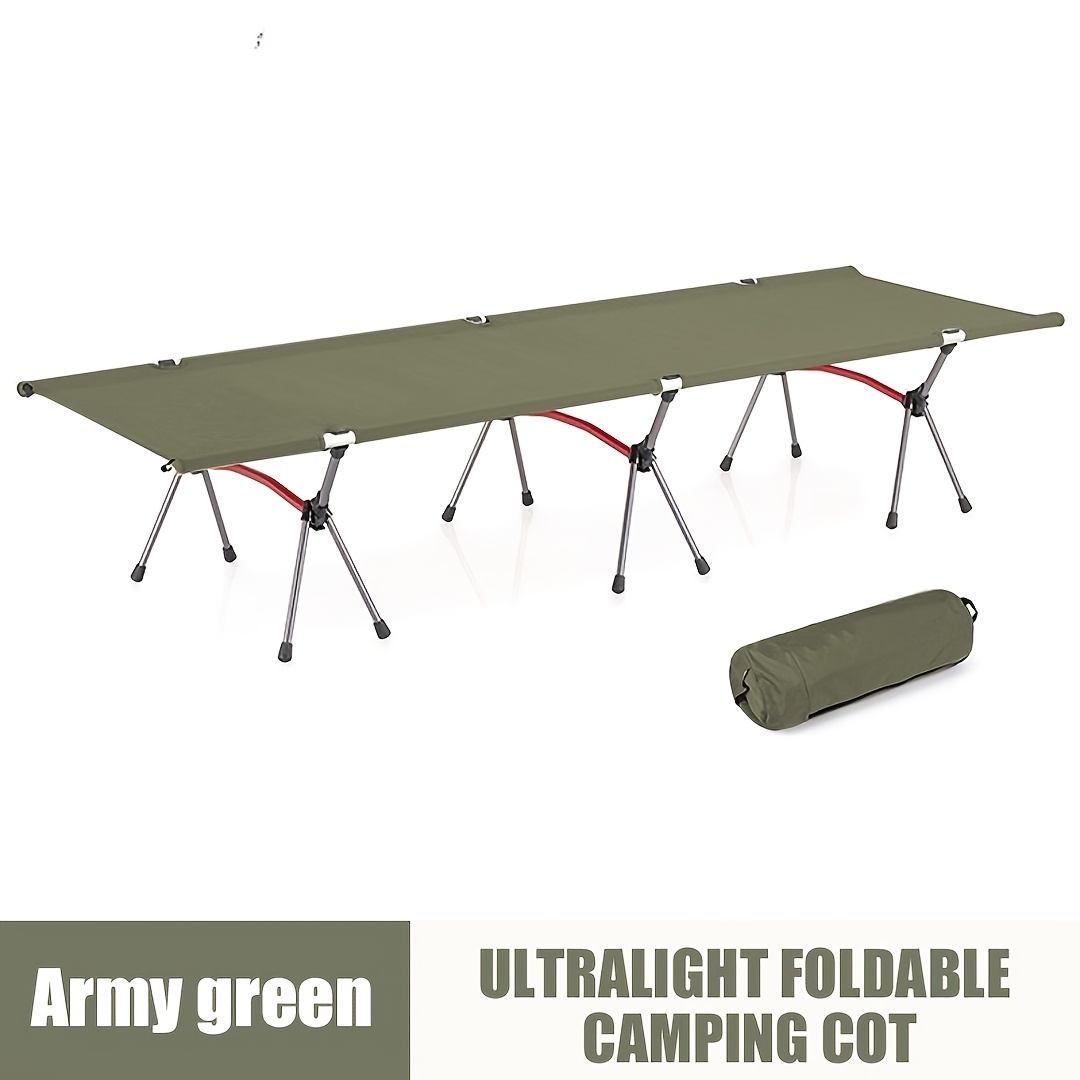 Camping Cot Portable Folding Bed Ultralight Aluminum Alloy Sleep Collapsible Tent Bed With Backpack For Outdoor Indoor Hiking Travel Office Rest photo 3
