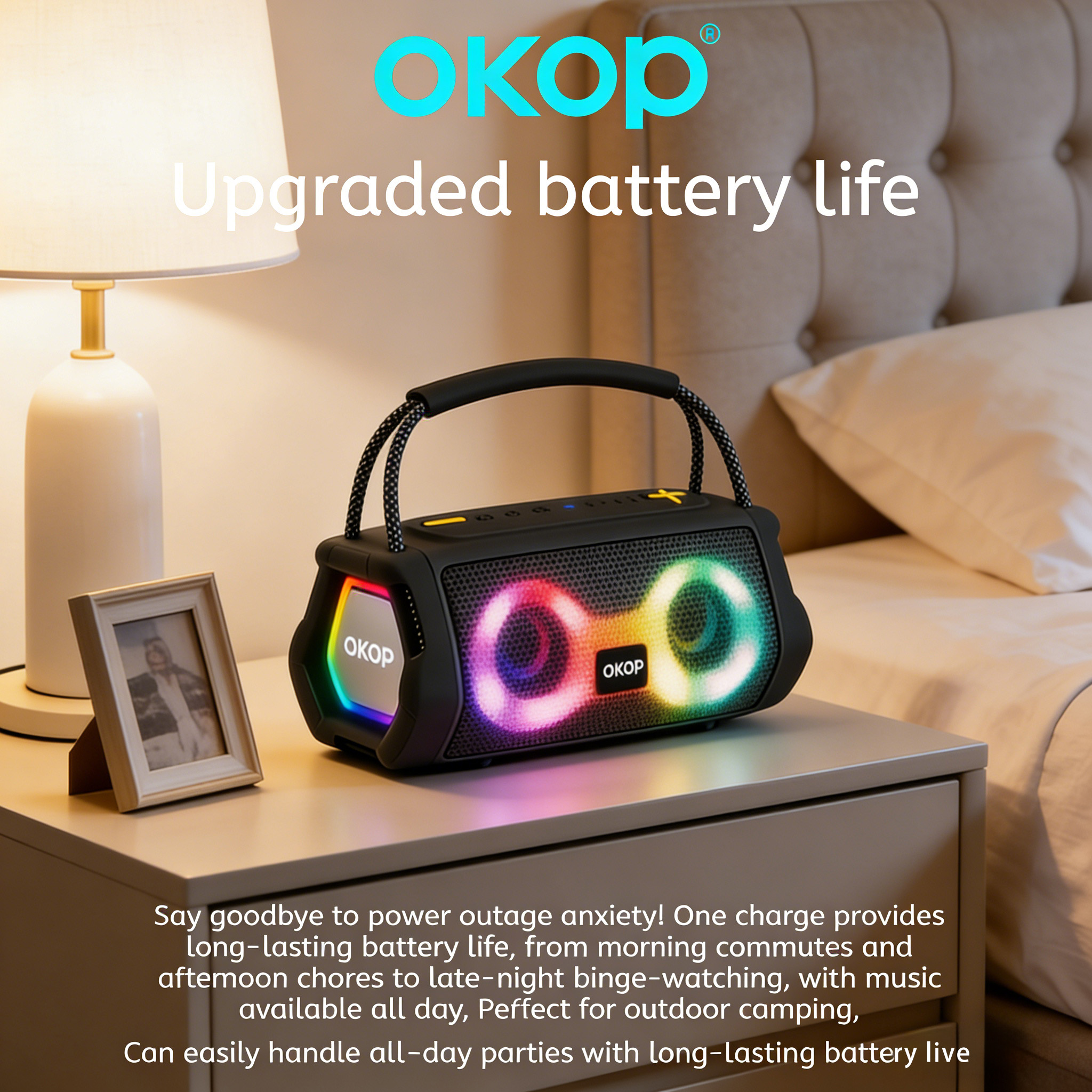 KP-812 Best-Selling Portable Wireless Bluetooth Speaker With Handle RGB Lighting And Outdoor Party Capability Factory Stock Available photo 3