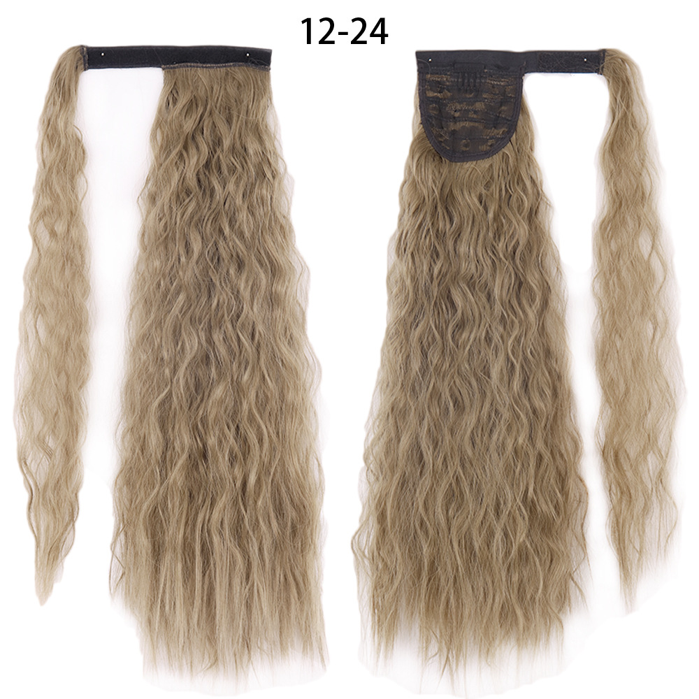 Ponytail Wig Water Wave Velcro Banding Chemical Fiber High Temperature Silk photo 8
