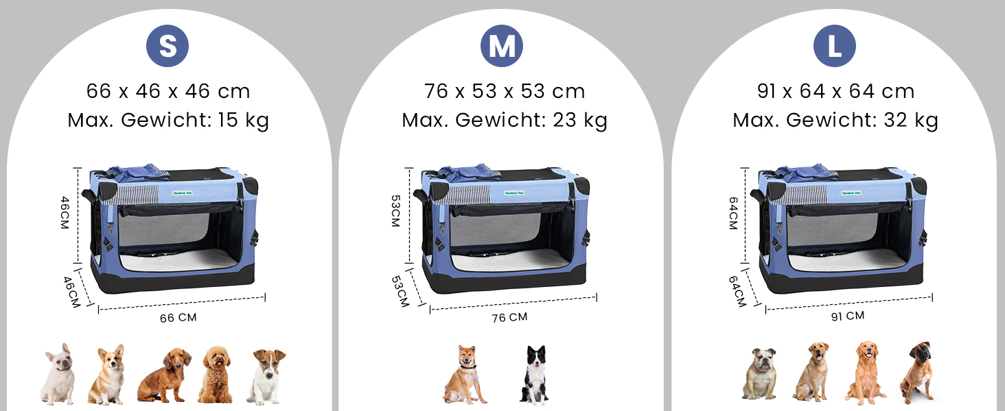 Gardner Pet Foldable Dog Crate, Grey, 66 X 48 X 48 Cm, Cats And Dogs Up To 15 Kg photo 8